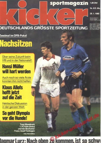 Kicker Sportmagazin Nr. 8, 28.1.1980 bis 3.2.1980