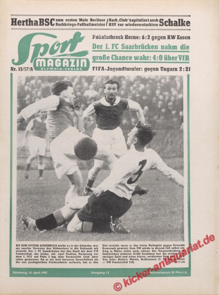 Sportmagazin Nr. 15A, 15.4.1957 bis 21.4.1957