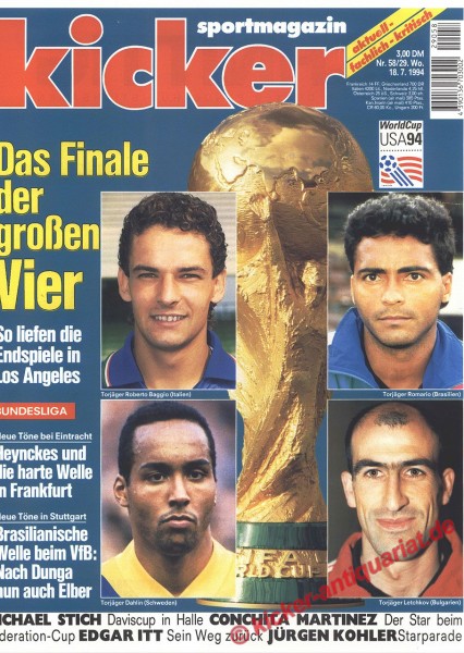 Kicker Sportmagazin Nr. 58, 18.7.1994 bis 24.7.1994