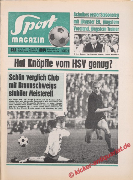 Sportmagazin Nr. 43A, 23.10.1967 bis 29.10.1967