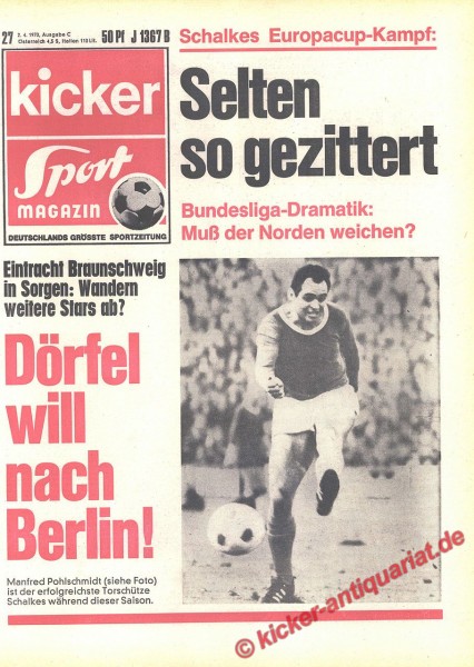 Kicker Sportmagazin Nr. 27, 2.4.1970 bis 8.4.1970