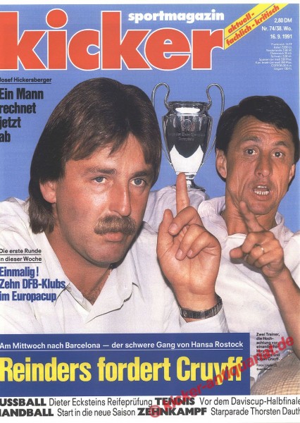 Johann Cruyff und Uwe Reinders. Der schwere Gang von Hansa Rostock! Am Mittwoch geht es nach Barcelona