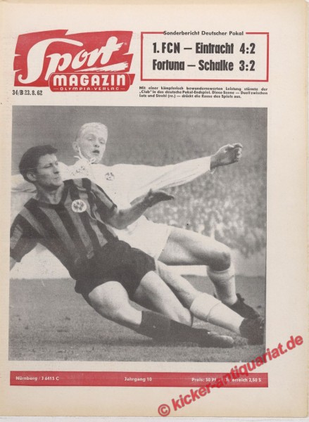 Sportmagazin Nr. 34B, 23.8.1962 bis 29.8.1962