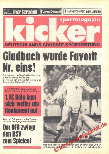 Kicker Sportmagazin Nr. 7, 23.1.1975 bis 29.1.1975