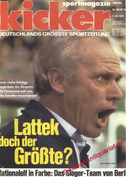 Kicker Sportmagazin Nr. 80, 1.10.1979 bis 7.10.1979