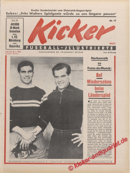 Kicker Nr. 17, 25.4.1955 bis 1.5.1955