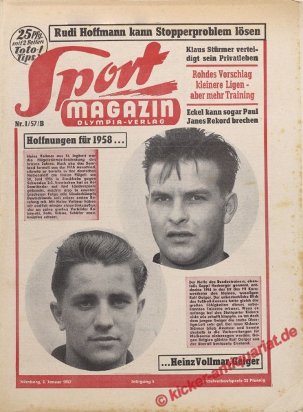 Sportmagazin Nr. 1B, 3.1.1957 bis 9.1.1957