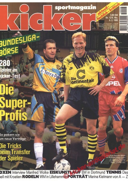 Die SUPER PROFIS! Mathias Sommer, Lothar Matthäus und Andreas Köpke.