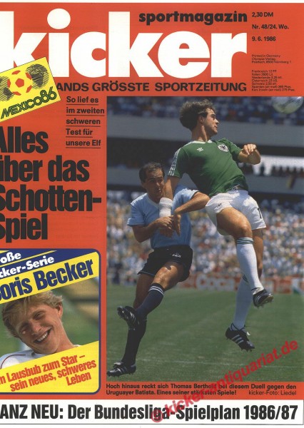 Kicker Sportmagazin Nr. 48, 9.6.1986 bis 15.6.1986