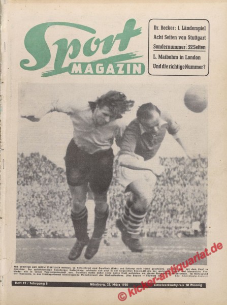 Sportmagazin Nr. 12, 22.3.1950 bis 28.3.1950