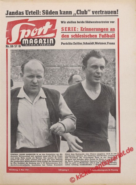 Sportmagazin Nr. 18B, 2.5.1957 bis 8.5.1957