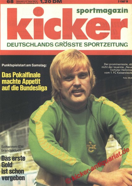 Kicker Sportmagazin Nr. 68, 19.8.1974 bis 25.8.1974