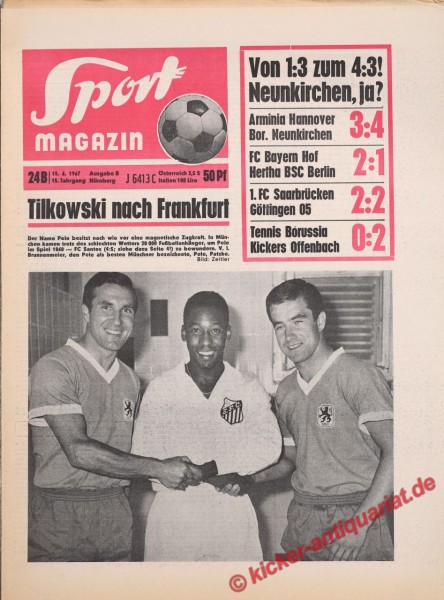 Pele bei 1860 München! Hier mit Binnenmeer und Patzke.