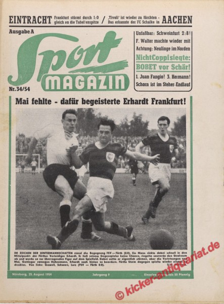 Sportmagazin Nr. 34A, 23.8.1954 bis 29.8.1954