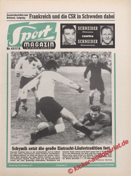 Sportmagazin Nr. 43A, 28.10.1957 bis 3.11.1957