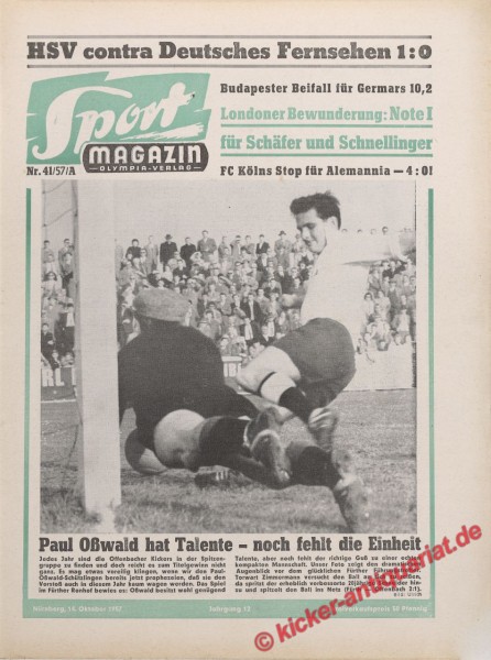 Sportmagazin Nr. 41A, 14.10.1957 bis 20.10.1957