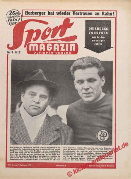 Sportmagazin Nr. 8B, 21.2.1957 bis 27.2.1957