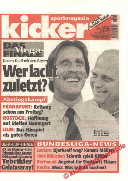 Kicker Sportmagazin Nr. 41, 18.5.2000 bis 24.5.2000