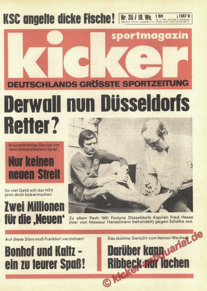 Kicker Zeitung 1976 vom 29.04.1976 bis 05.05.1976 – Fortuna Düsseldorf mit Fred Hesse