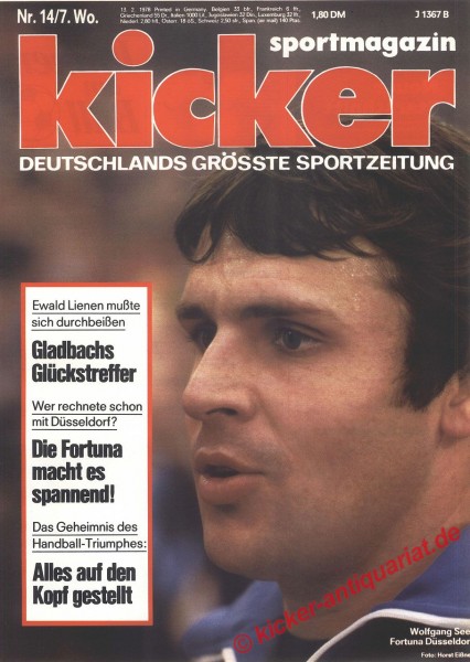 Kicker Sportmagazin Nr. 14, 13.2.1978 bis 19.2.1978