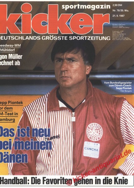 Kicker Sportmagazin Nr. 78, 21.9.1987 bis 27.9.1987