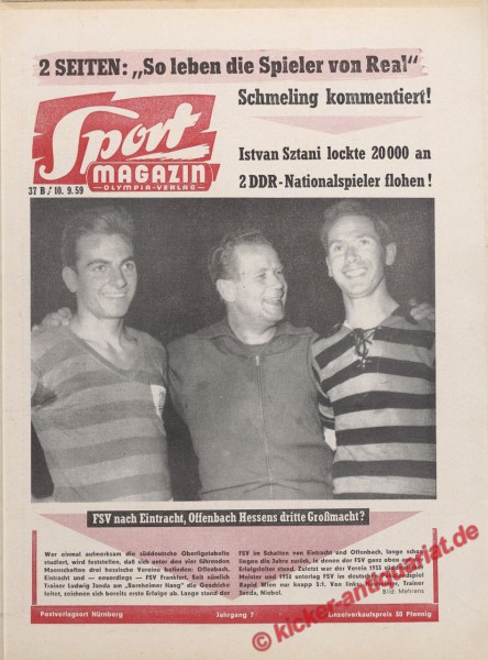 Sportmagazin Nr. 37B, 10.9.1959 bis 16.9.1959