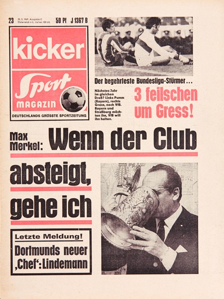 Kicker Sportmagazin Nr. 23, 20.3.1969 bis 26.3.1969