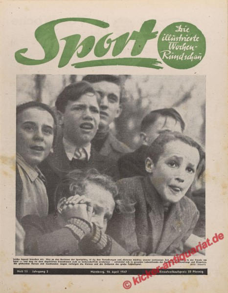 Originale Kicker Sport Zeitung 1947 vom 16.4.1947 –22.4.1947 –als Geschenkidee zum Geburtstag