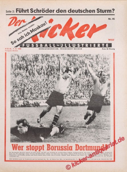 Kicker Nr. 45W, 7.11.1955 bis 13.11.1955