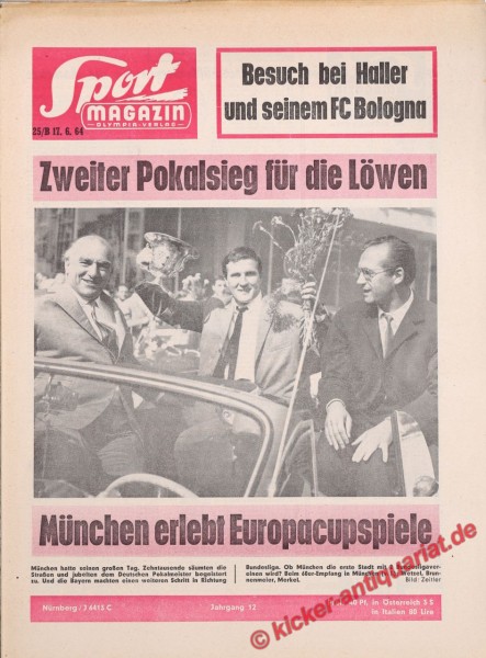 Sportmagazin Nr. 25B, 17.6.1964 bis 23.6.1964