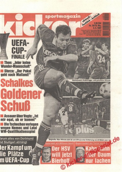 Kicker Sportmagazin Nr. 39, 9.5.1997 bis 15.5.1997