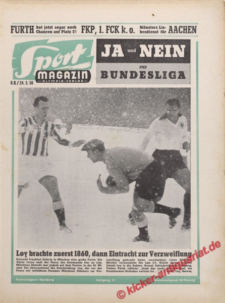 Sportmagazin Nr. 8A, 24.2.1958 bis 2.3.1958