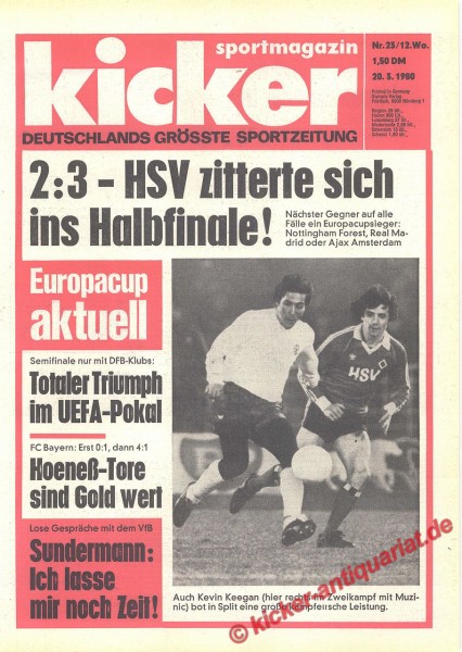 Kevin Keegan (Hamburger SV). Europapokal Aktuell