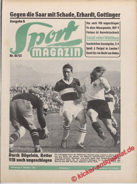 Sportmagazin Nr. 41A, 7.10.1953 bis 13.10.1953