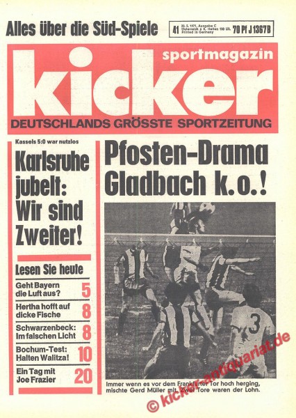 Kicker Sportmagazin Nr. 41, 20.5.1971 bis 26.5.1971