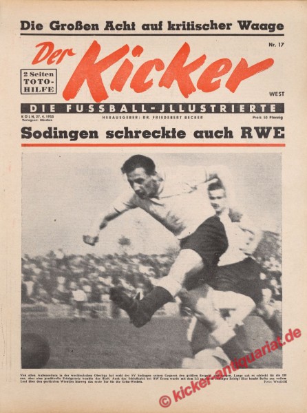 Kicker Nr. 17W, 27.4.1953 bis 3.5.1953