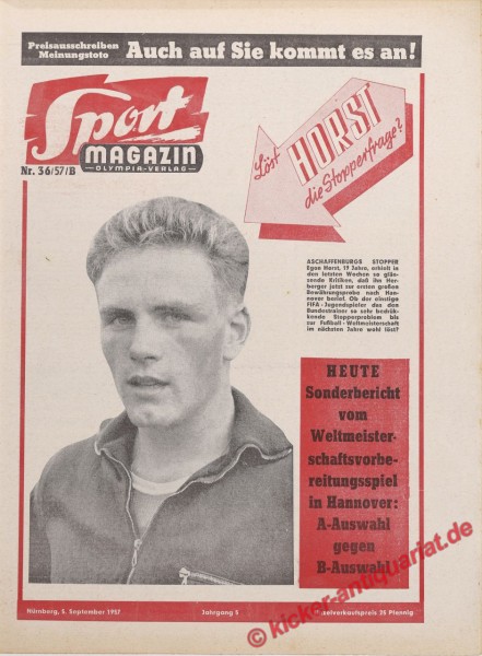 Sportmagazin Nr. 36B, 5.9.1957 bis 11.9.1957