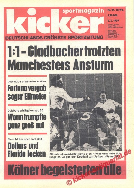 Kicker Sportmagazin Nr. 21, 8.3.1979 bis 14.3.1979