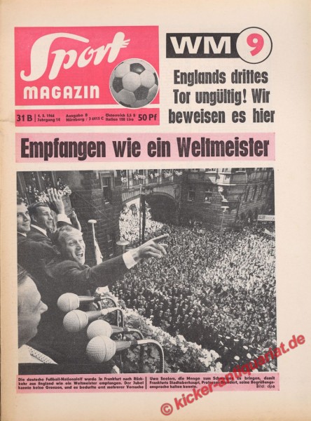 Sportmagazin Nr. 31B, 4.8.1966 bis 10.8.1966