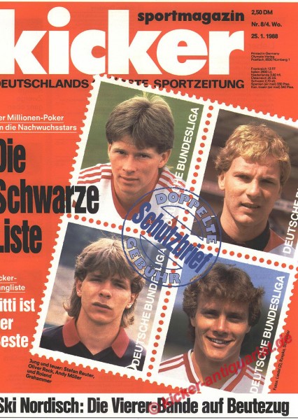 Kicker Sportmagazin Nr. 8, 25.1.1988 bis 31.1.1988