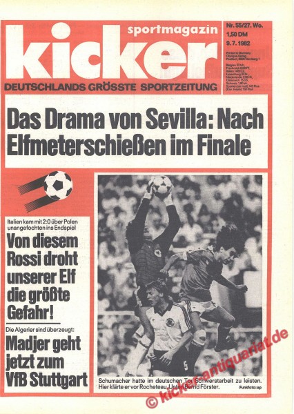 Titelbild: Bernd Förster (VfB Stuttgart). Drama von Sevilla 1982