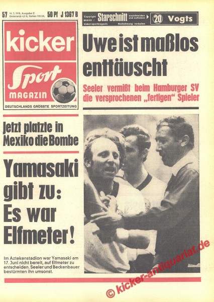 Kicker Sportmagazin Nr. 57, 16.7.1970 bis 22.7.1970
