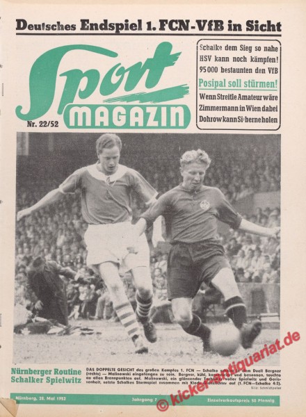 Sportmagazin Nr. 22A, 28.5.1952 bis 3.6.1952
