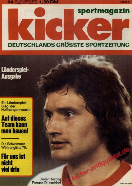 Kicker Sportmagazin Nr. 94, 24.11.1975 bis 30.11.1975