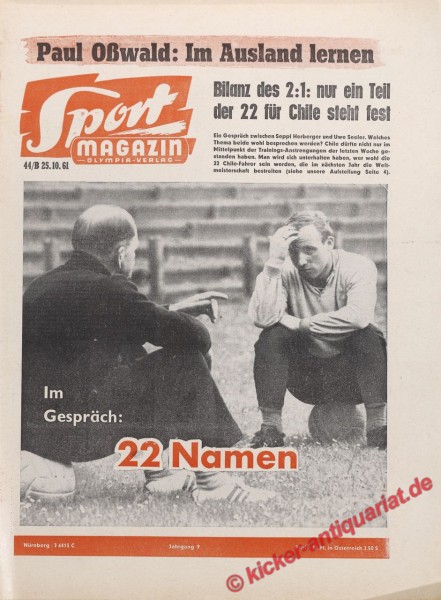 Sportmagazin Nr. 44B, 25.10.1961 bis 31.10.1961