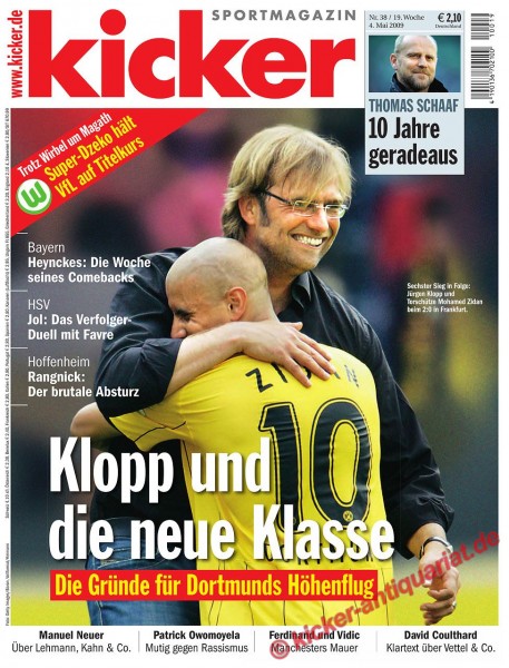 Kicker Sportmagazin Nr. 38, 4.5.2009 bis 10.5.2009