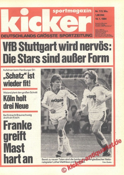 Kicker Sportmagazin Nr. 7, 19.1.1984 bis 25.1.1984