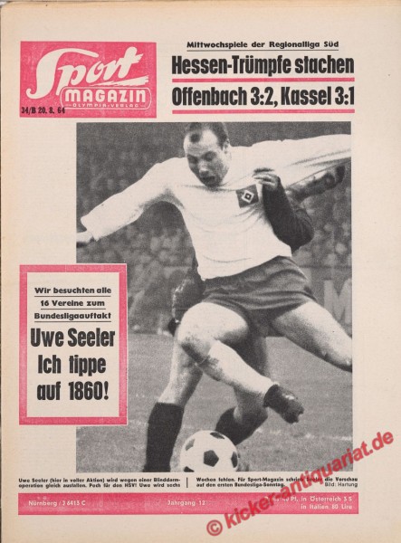 Sportmagazin Nr. 34B, 20.8.1964 bis 26.8.1964