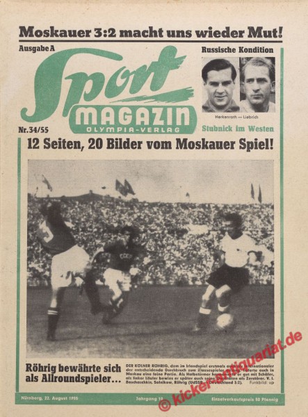 Sportmagazin Nr. 34A, 22.8.1955 bis 28.8.1955