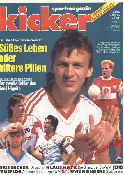 Kicker Sportmagazin Nr. 10, 4.2.1991 bis 10.2.1991